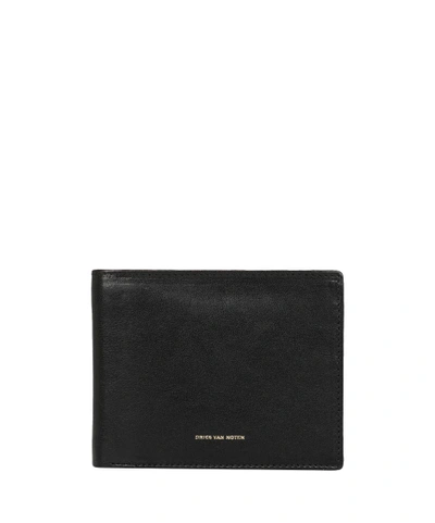 Shop Dries Van Noten Leather Bi-fold Wallet In Nero