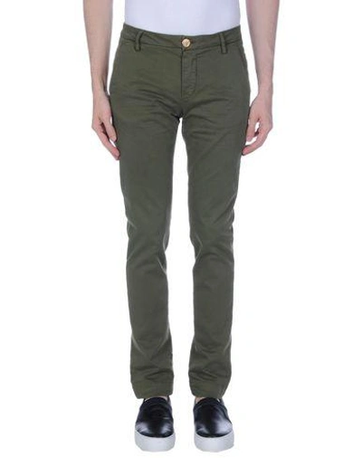 Shop Aglini Casual Pants In Military Green