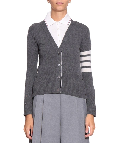 Shop Thom Browne Classic Cashmere Cardigan In Grigio