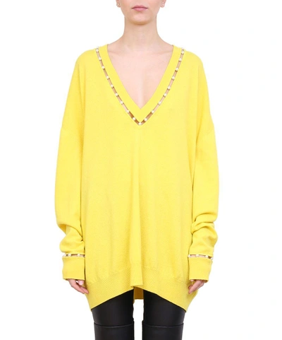 Shop Givenchy Oversized Wool Sweater In Giallo