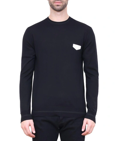 Shop Givenchy Logo Badge Wool Sweater In Nero