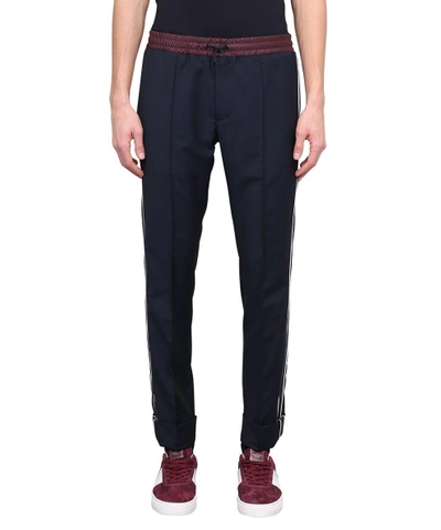 Shop Valentino Taped Track Pants In Blu
