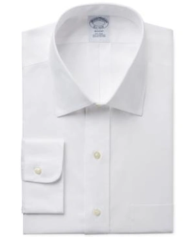Shop Brooks Brothers Regent Slim-fit Non-iron Pinpoint Solid Dress Shirt In White