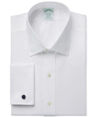Shop Brooks Brothers Milano Extra-slim Fit Non-iron White Solid French Cuff Dress Shirt