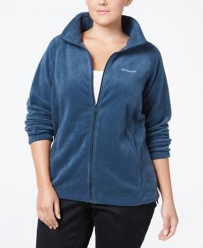 Shop Columbia Plus Size Benton Springs Fleece Jacket In  Navy