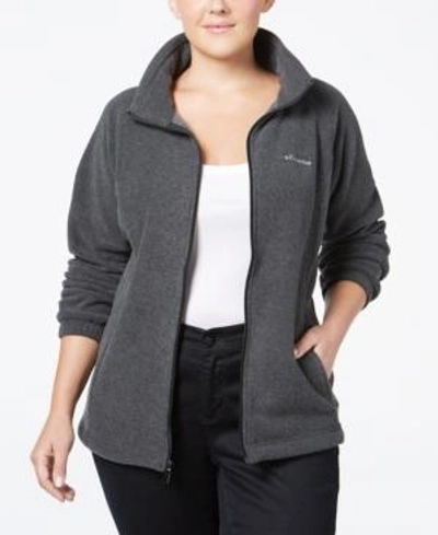 Shop Columbia Plus Size Benton Springs Fleece Jacket In Charcoal Heather