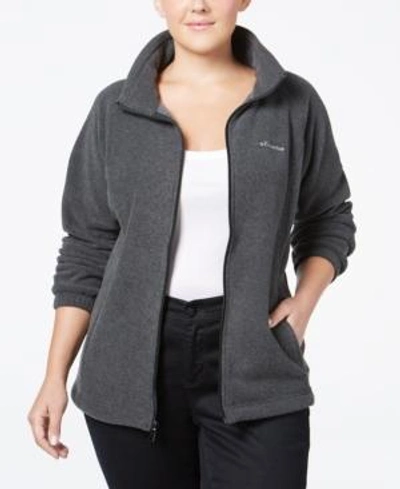 Columbia Plus Size Benton Springs Fleece Jacket In Charcoal Heather