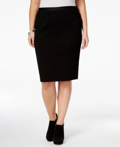 Shop Rachel Rachel Roy Trendy Plus Size Pencil Skirt In Black