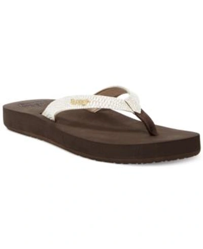 Shop Reef Star Cushion Sassy Flip Flops Women's Shoes In Brown/gold