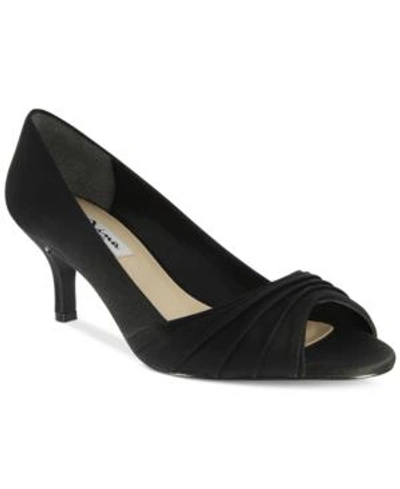 Shop Nina Carolyn Peep Toe Evening Pumps Women's Shoes In Black