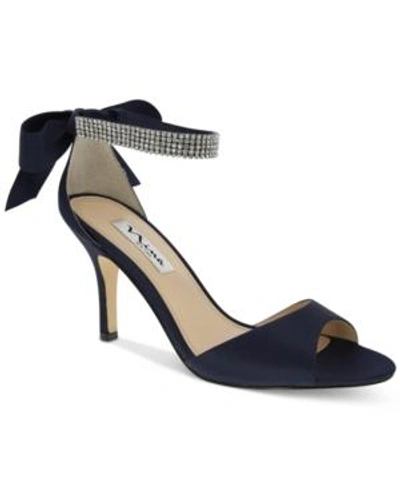 Shop Nina Vinnie Two-piece Evening Sandals Women's Shoes In New Navy
