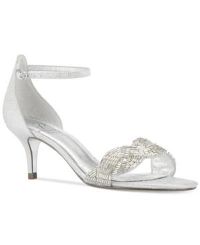 Adrianna Papell Aerin Evening Dress Sandals Women's Shoes In Silver |  ModeSens