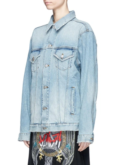 Shop Adaptation 'forgive Me' Embroidered Denim Jacket