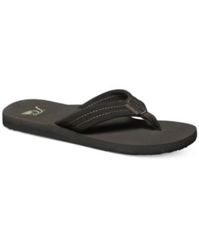 Shop Quiksilver Men's Carver Suede Flip Flops In Demitasse