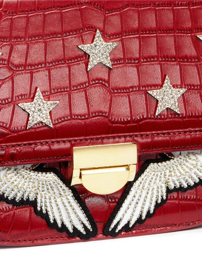 Shop Venna Cubic Zirconia Star Crane Patch Leather Bag