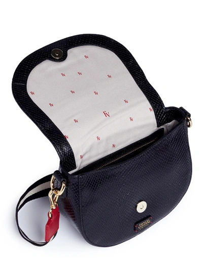 Shop Frances Valentine 'ellen' Mini Snake Embossed Leather Saddle Bag