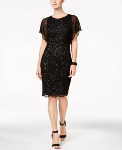 Shop Adrianna Papell Beaded Sequined Dress In Black