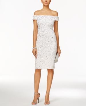 white beaded sheath dress