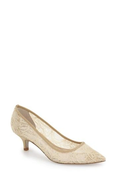 Adrianna Papell Lois Lace Evening Pumps Women's Shoes In Latte | ModeSens