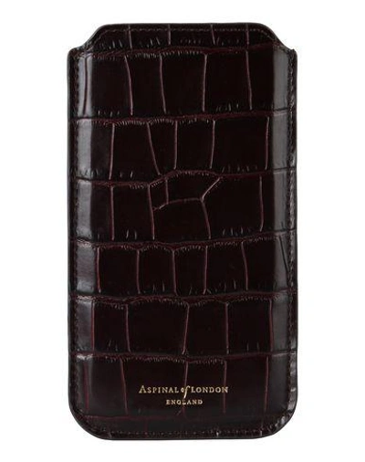 Shop Aspinal Of London Iphone 6 Plus Cover In Dark Brown