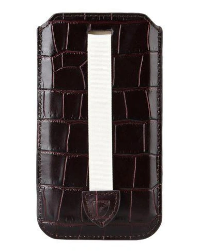 Shop Aspinal Of London Iphone 6 Plus Cover In Dark Brown