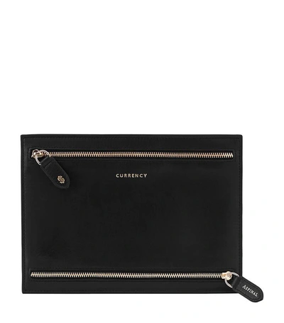 Shop Aspinal Of London Leather Currency Wallet In Black
