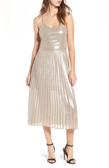 love fire pleated midi dress