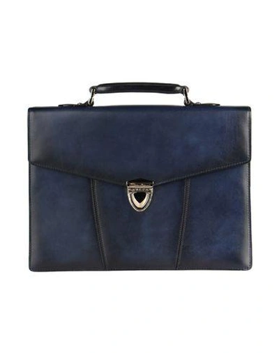 Shop Santoni Work Bag In Dark Blue