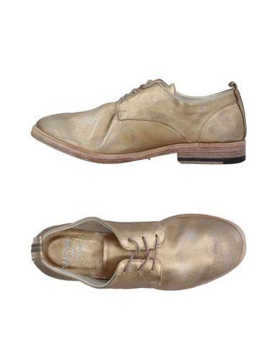 Shop Sartori Gold Laced Shoes In Platinum