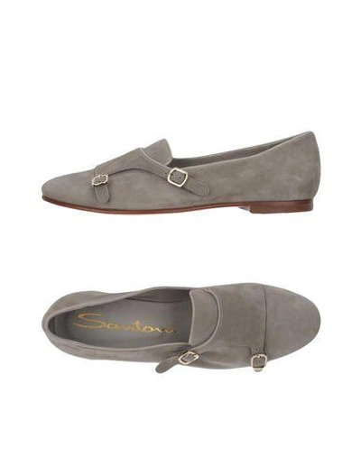 Shop Santoni Loafers In Light Grey