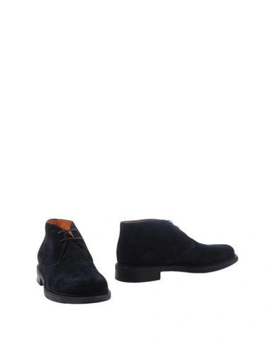 Santoni Ankle Boots In Blue | ModeSens
