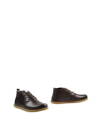 Shop Volta Man Ankle Boots Dark Brown Size 7 Leather, Textile Fibers