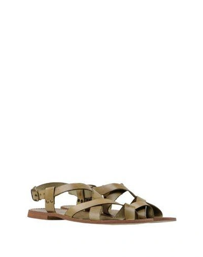 Shop Attimonelli's Flip Flops In Military Green