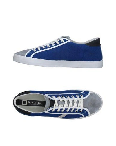 Shop Date D. A.t. E. Man Sneakers Blue Size 12 Leather, Textile Fibers