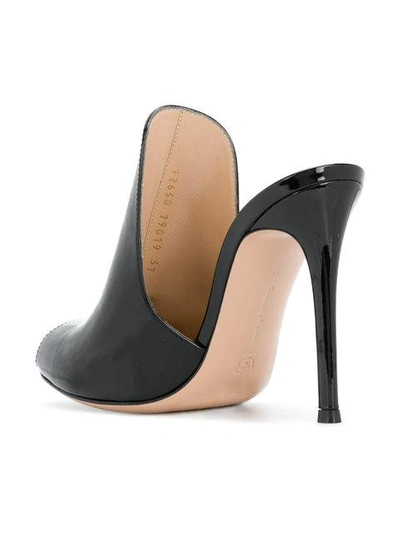 Shop Gianvito Rossi Peep Toe Mule Pumps In Black