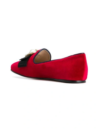 Shop Gucci Bow-embellished Velvet Loafers