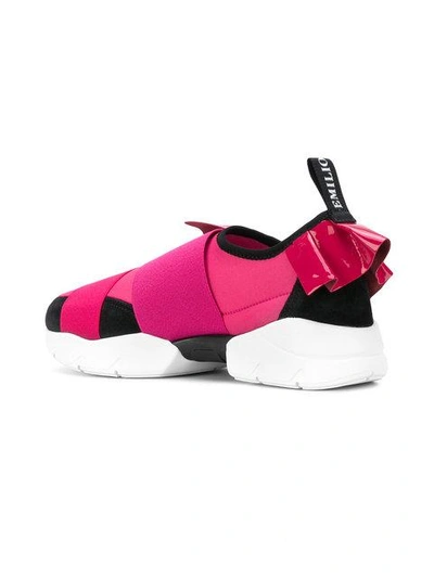 Shop Emilio Pucci Ruffled Slip-on Sneakers - Pink