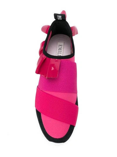 Shop Emilio Pucci Ruffled Slip-on Sneakers - Pink