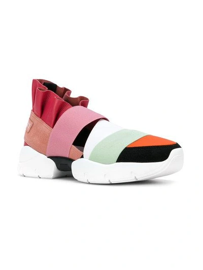 Shop Emilio Pucci Ruffled Slip-on Sneakers - Multicolour