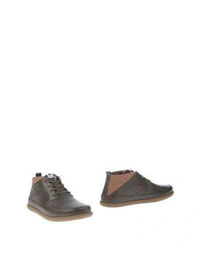 Shop Volta Man Ankle Boots Dark Green Size 7.5 Leather, Textile Fibers