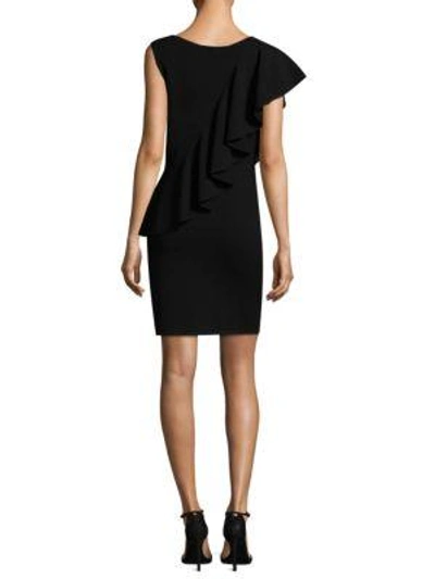 Shop Diane Von Furstenberg Asymmetric Ruffle Sheath Dress In Black