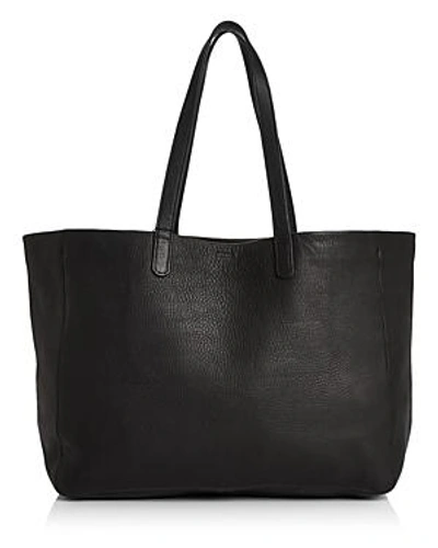 Shop Baggu Oversize Leather Tote In Black