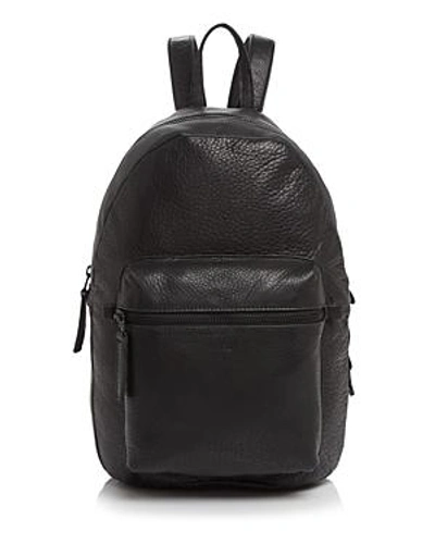 Shop Baggu Leather Backpack In Black/black