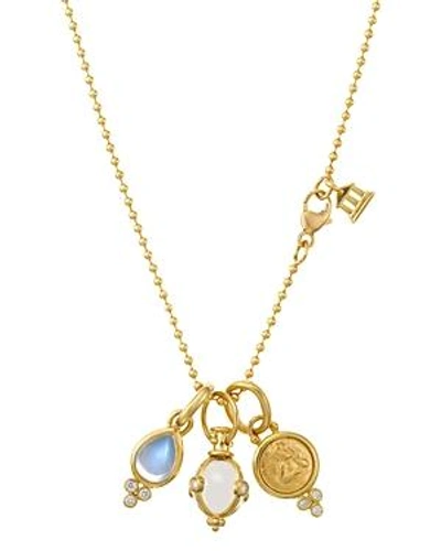 Shop Temple St Clair 18k Yellow Gold Three-charm Gift Set With Chain, 16 In Gold/multi