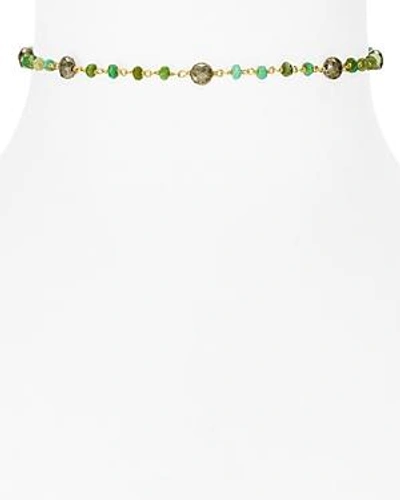 Shop Ela Rae Diana Beaded Choker Necklace, 12 In Green/gold