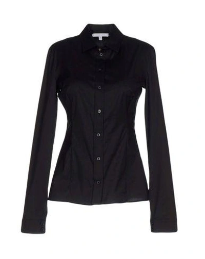 Shop Patrizia Pepe Woman Shirt Black Size 4 Cotton, Polyamide, Elastane