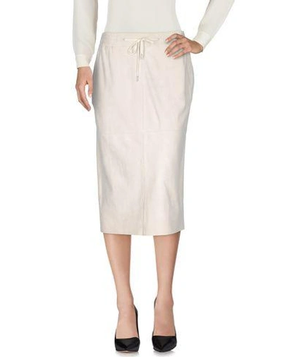 Shop Fabiana Filippi 3/4 Length Skirt In Light Grey