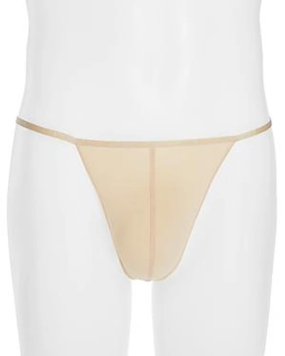 Shop Hom Plume G-string In Beige