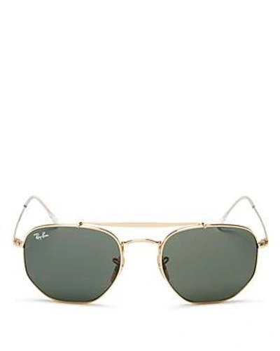 Shop Ray Ban Ray-ban Unisex Top Bar Hexagonal Sunglasses, 54mm In Gold/green