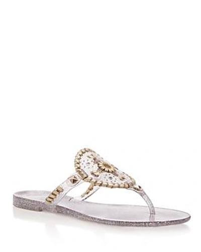 Shop Jack Rogers Sparkle Georgica Jelly Thong Sandals In Multi